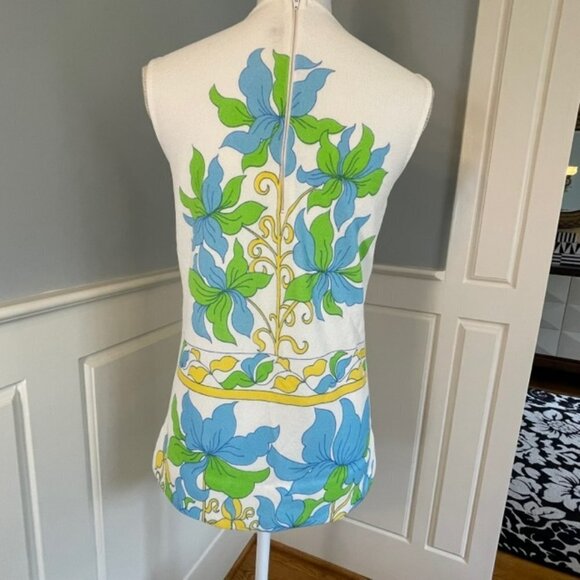 Vintage 1960's Mod Vibrant Floral Tunic Small - Picture 5 of 13